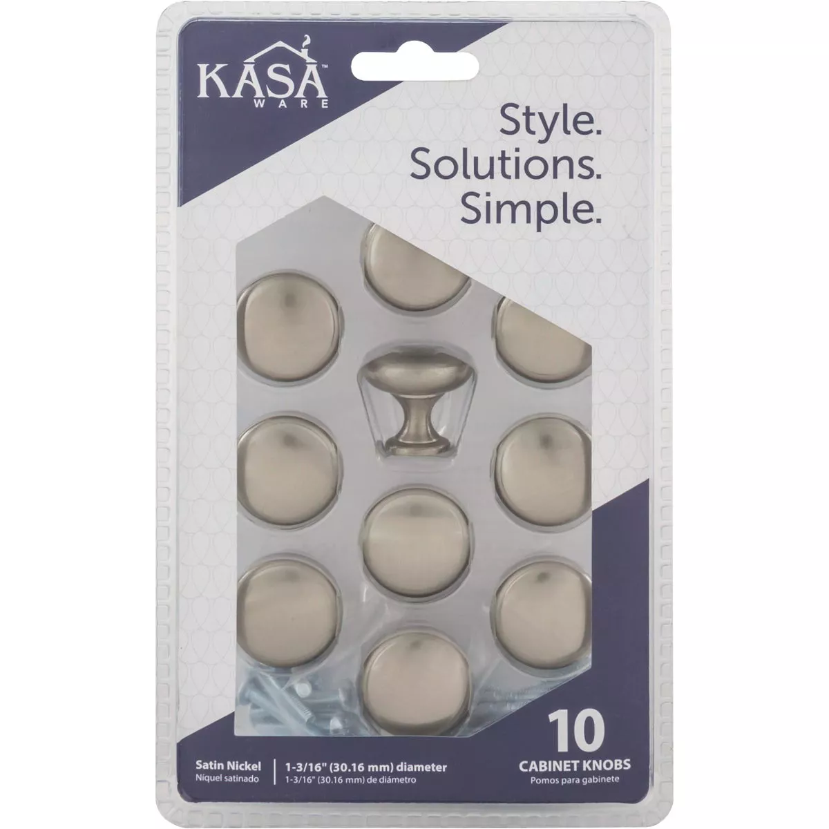KasaWare 1-3/16 In. Dia. Satin Nickel Cabinet Knob (10-Pack) - photo 2