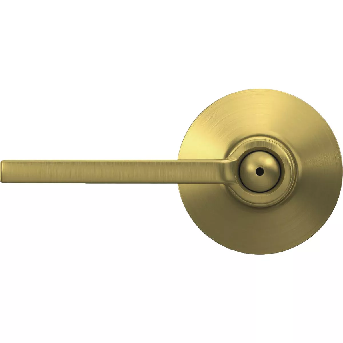 Schlage F Series Latitude Lever Bed and Bath Lock in Satin Brass
