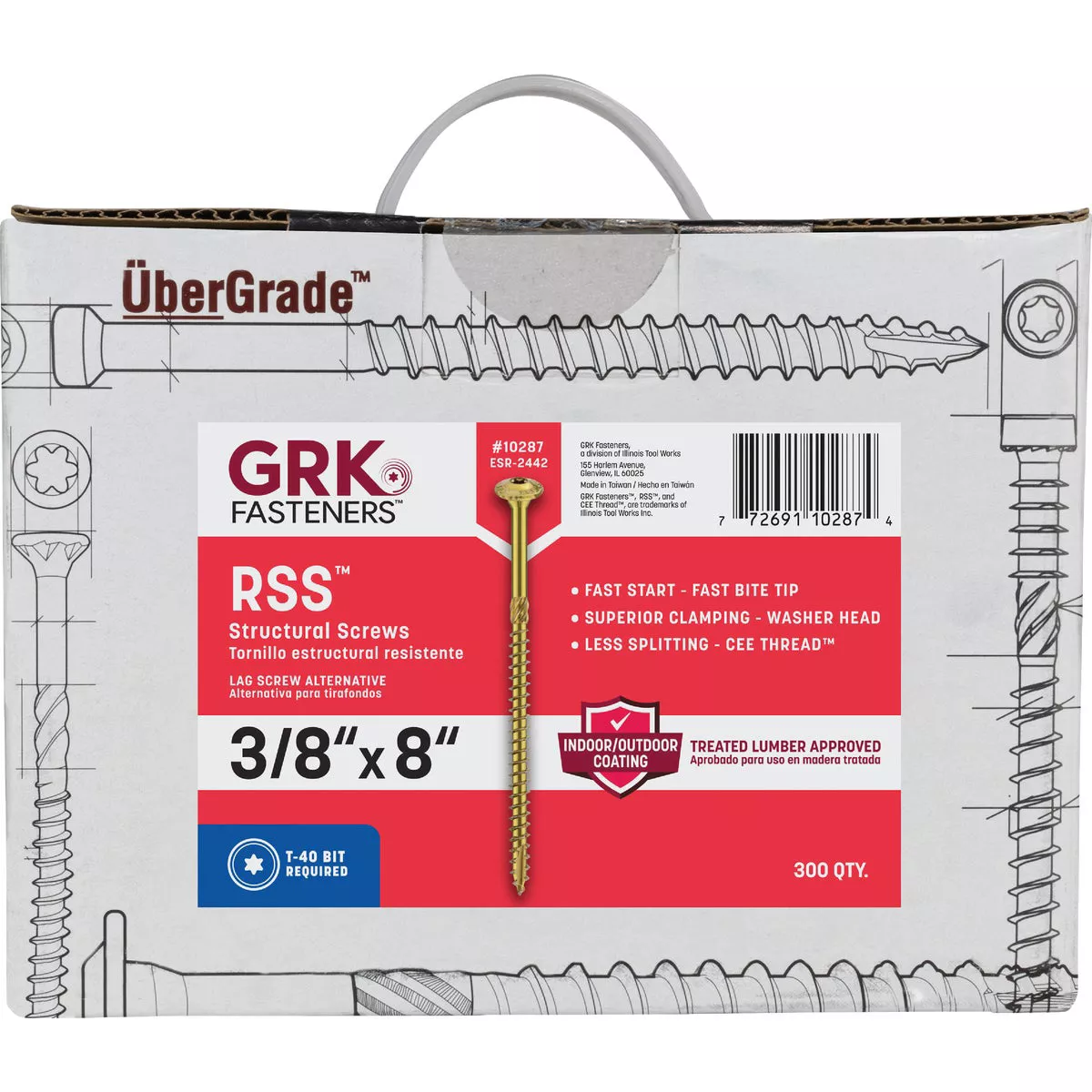 GRK RSS Rugged 3/8 In. x 8 In. Star Drive Washer-Head Structure Screw (300 Ct.) - photo 5