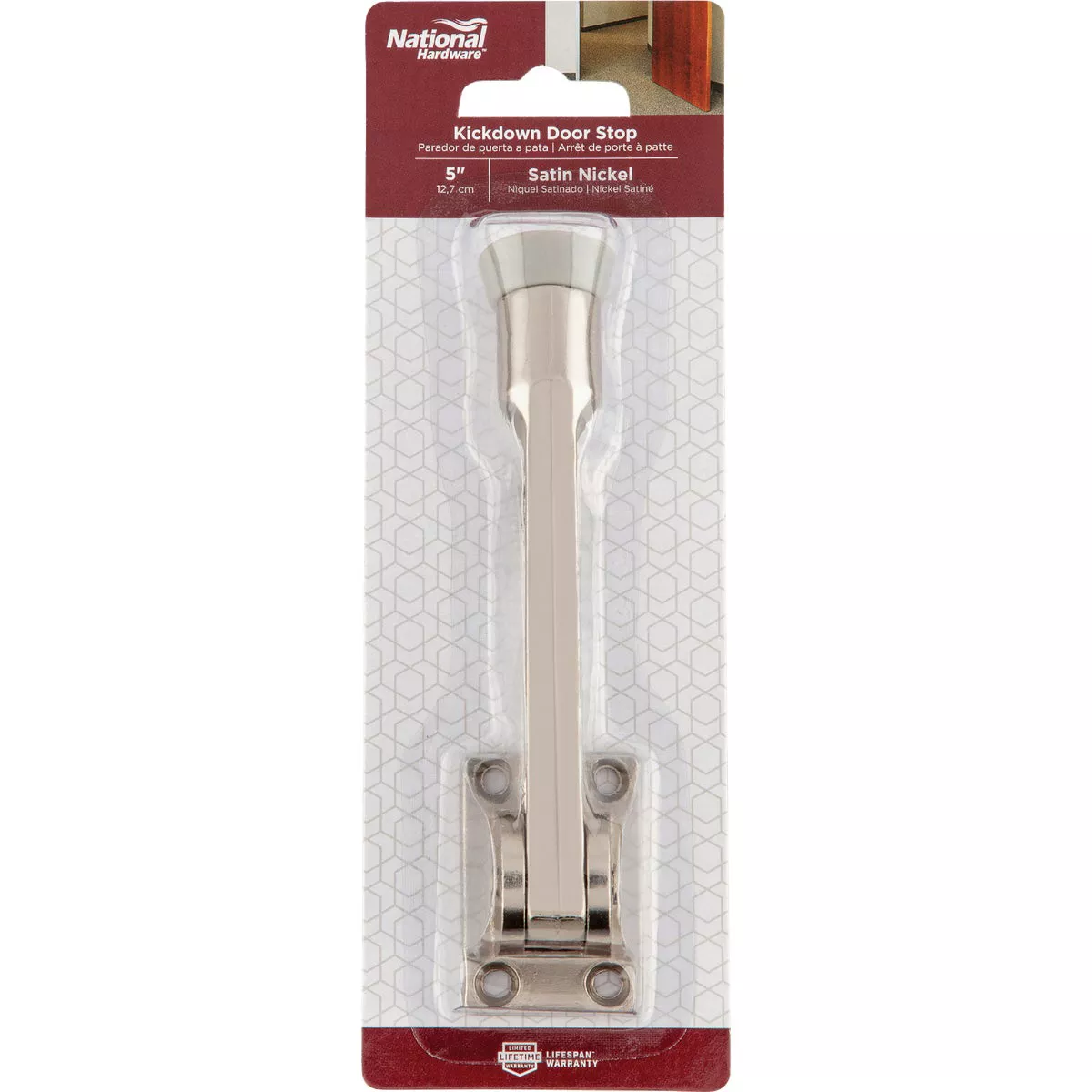 National Hardware 5 In. Satin Nickel Kickdown Door Stop - photo 2