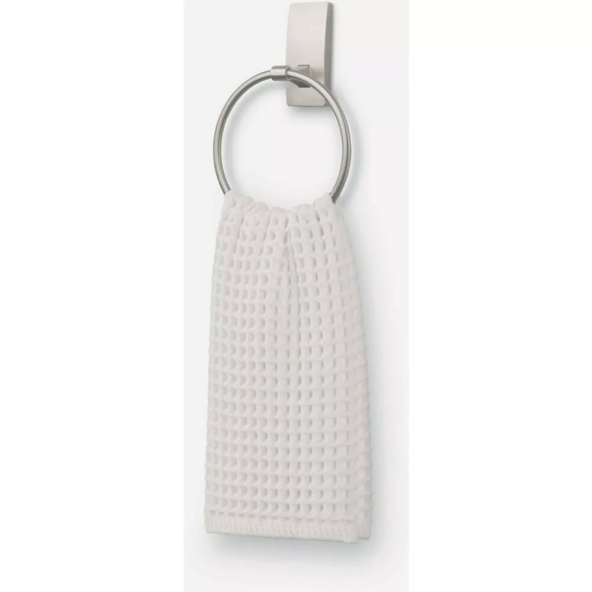 Command Bath Satin Nickel Adhesive Towel Ring, 2 Strips - photo 3