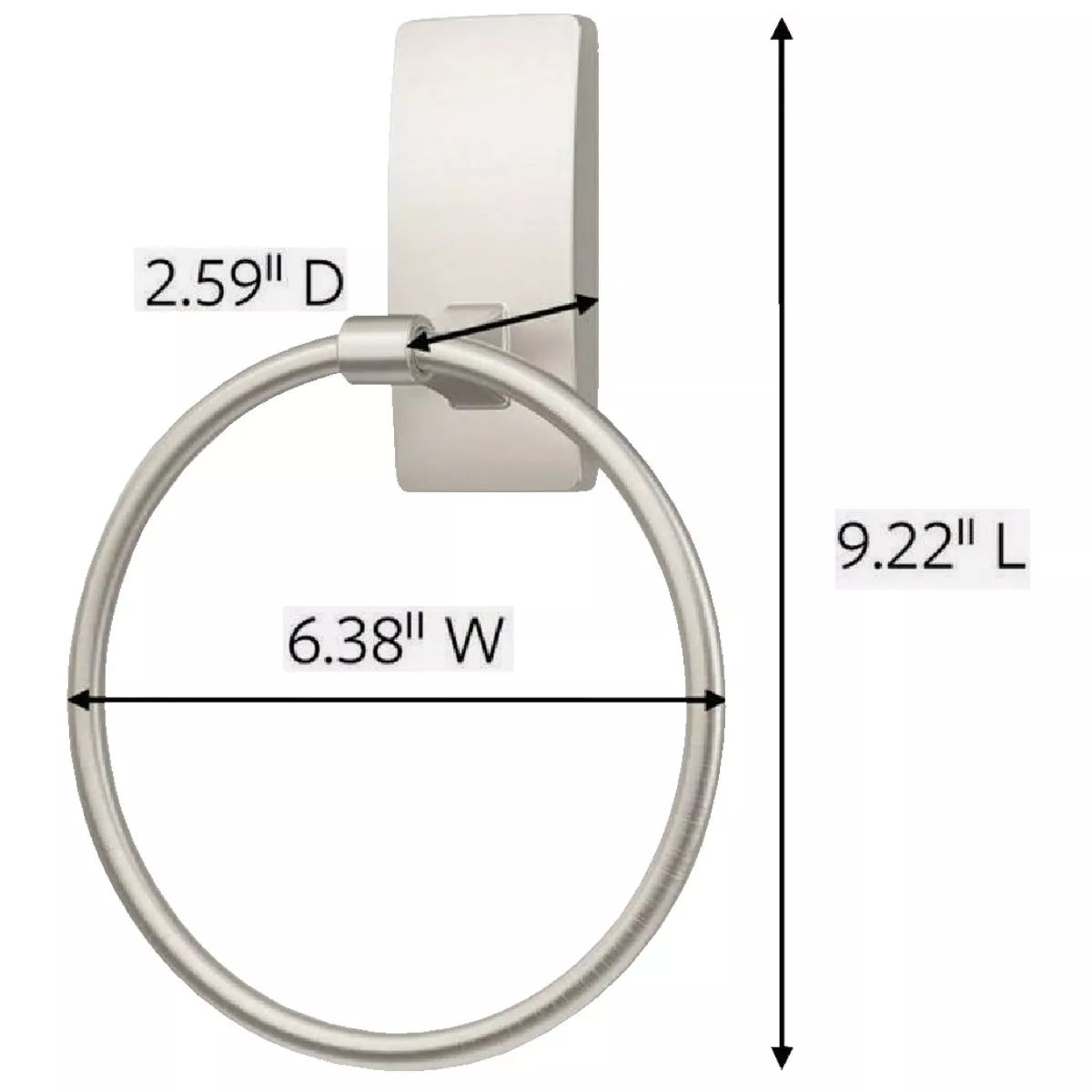 Command Bath Satin Nickel Adhesive Towel Ring, 2 Strips - photo 7