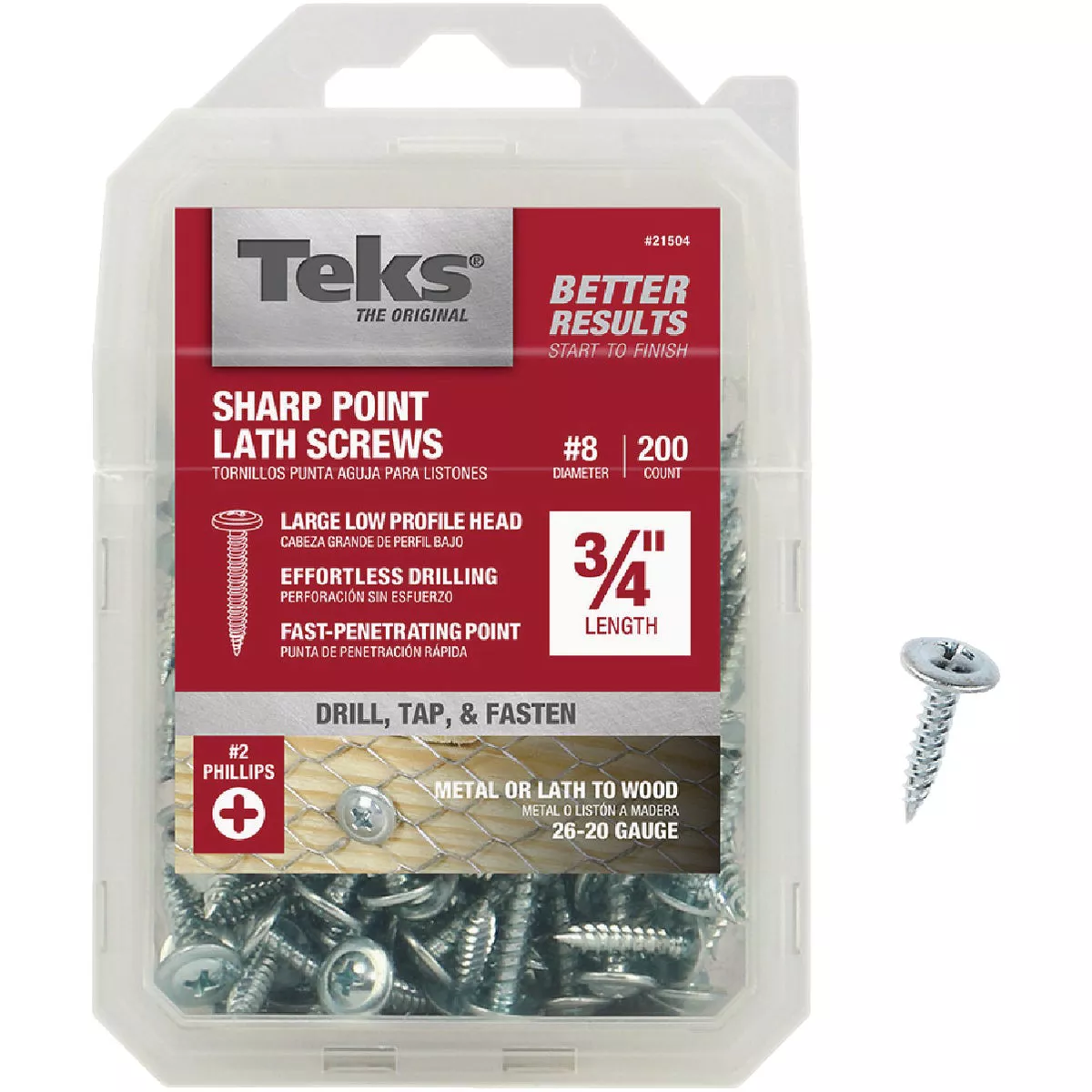 Teks #8 x 3/4 In. Modified Truss Head Sharp Point Lath Screw (200 Ct.)