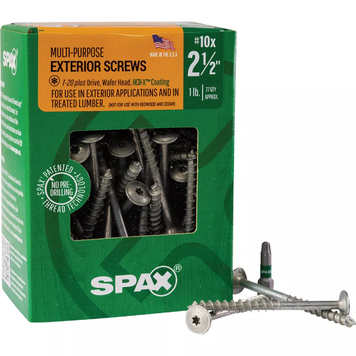 SPAX #10 x 2-1/2 In. T20 Plus Wafer Head HCR-X (Exterior Rated) Wood Screw (77 Ct.) - photo 6
