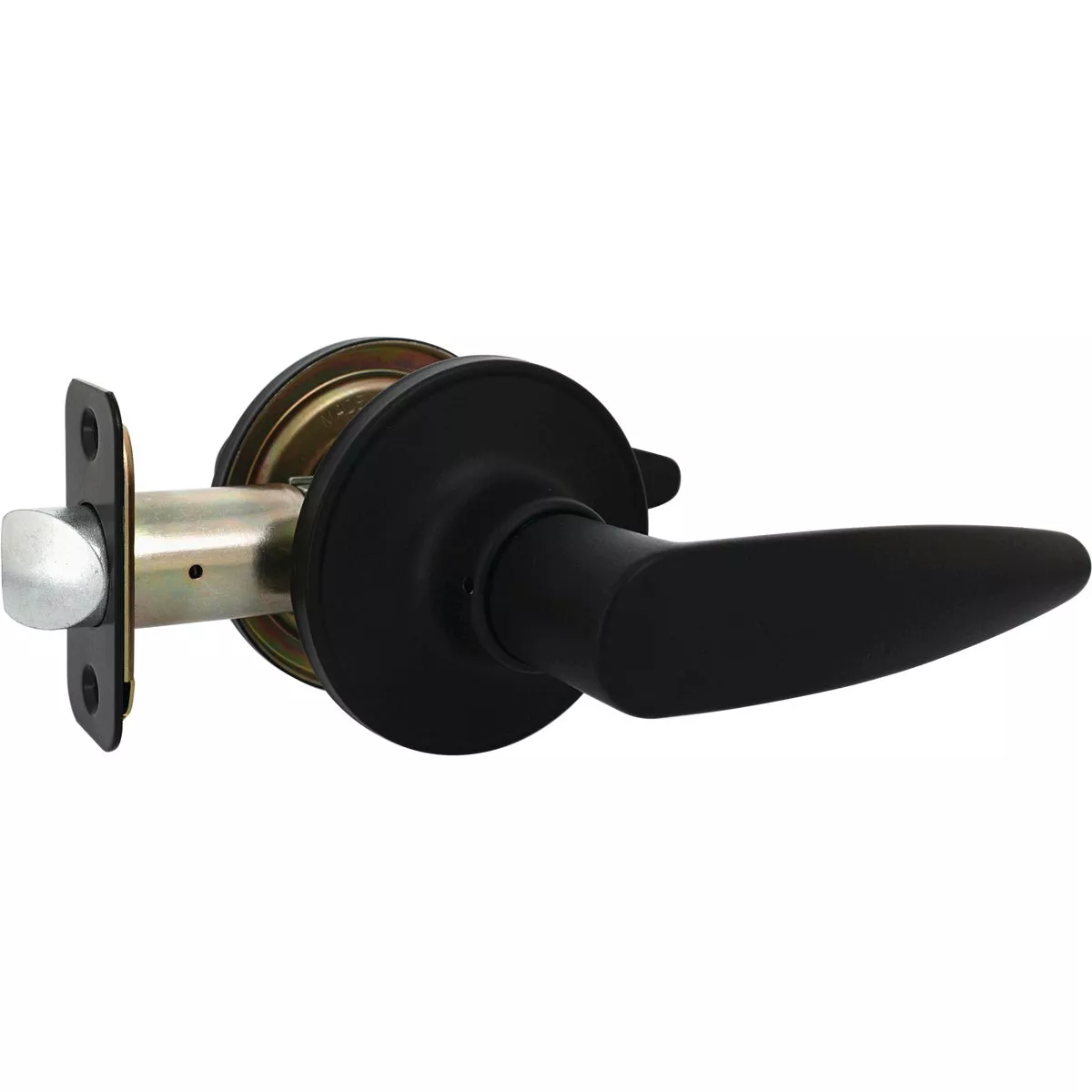 Steel Pro Matte Black Straight Privacy Door Lever - photo 3