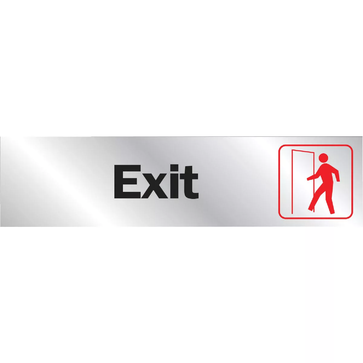 Hy-Ko 2x8 Brushed Aluminum Sign, Exit
