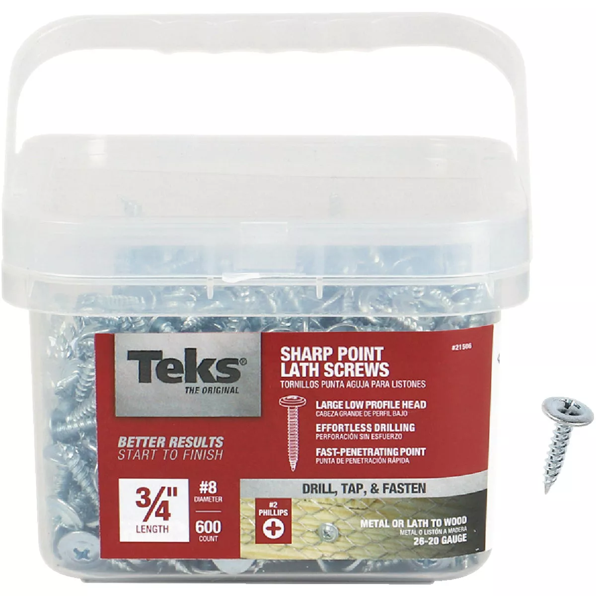 Teks #8 x 3/4 In. Modified Truss Head Sharp Point Lath Screw (600 Ct.)