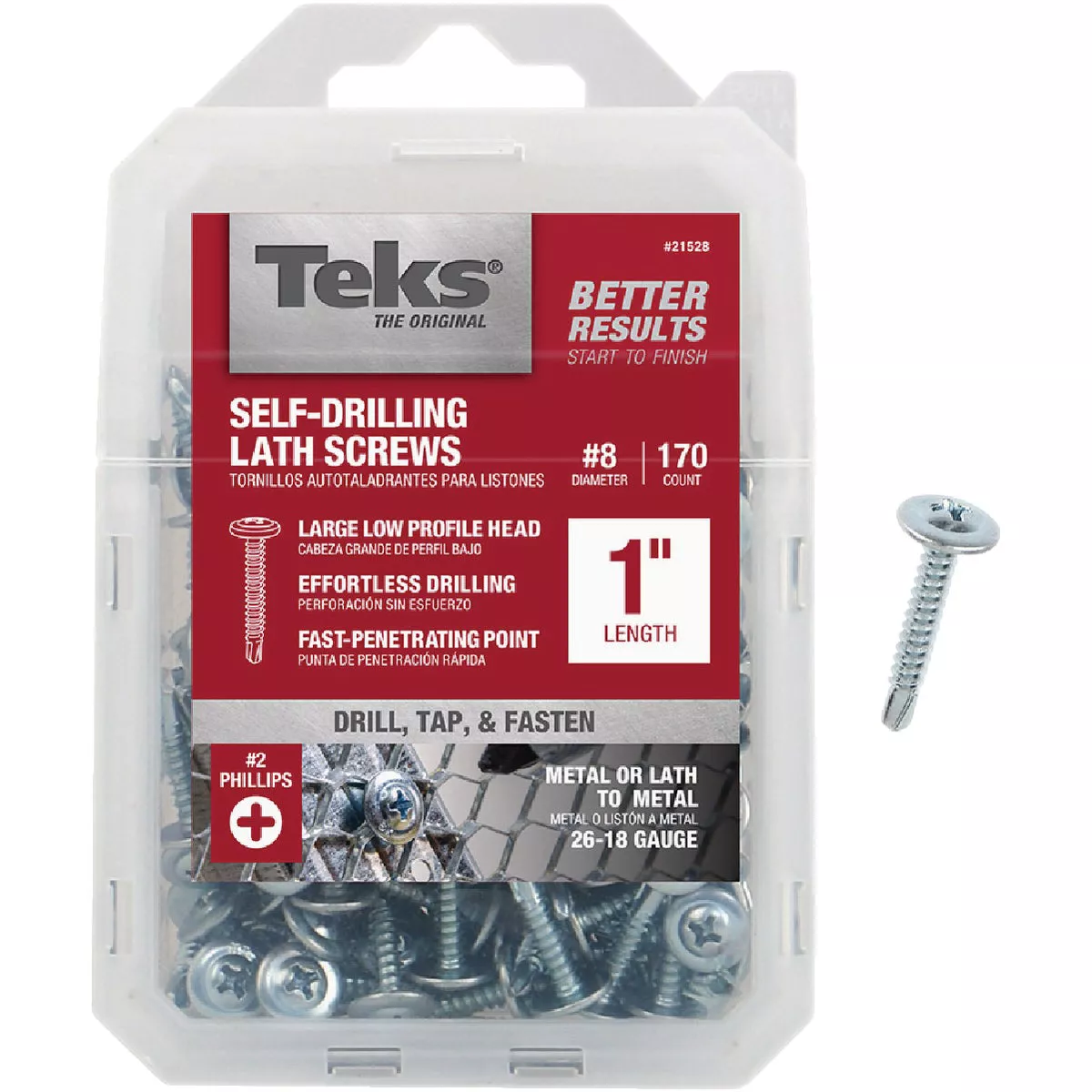 Teks #8 x 1 In. Modified Truss Head Drill Point Lath Screw (170-Count)