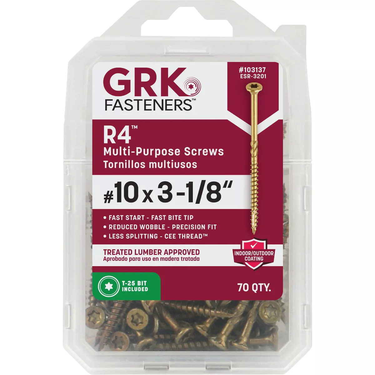 GRK R4 #10 x 3-1/8 In. Star Drive Multi-Purpose Wood Screw (70 Ct.) - photo 6