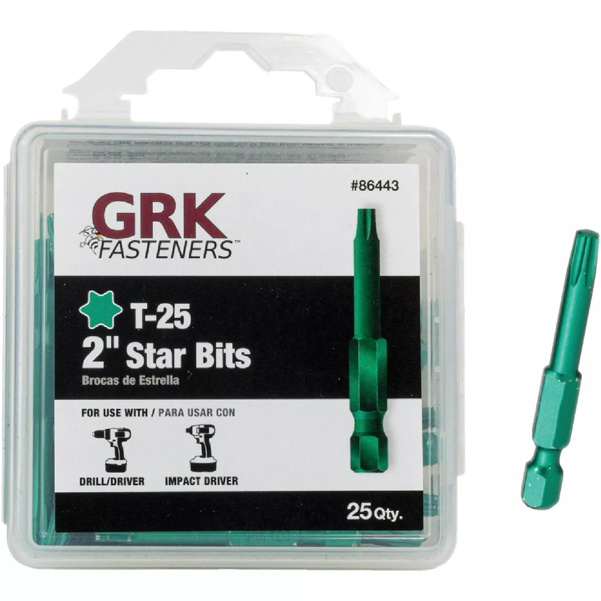 GRK 2 In. T25 Star Drive Impact Screwdriver Bit (25 Ct.)