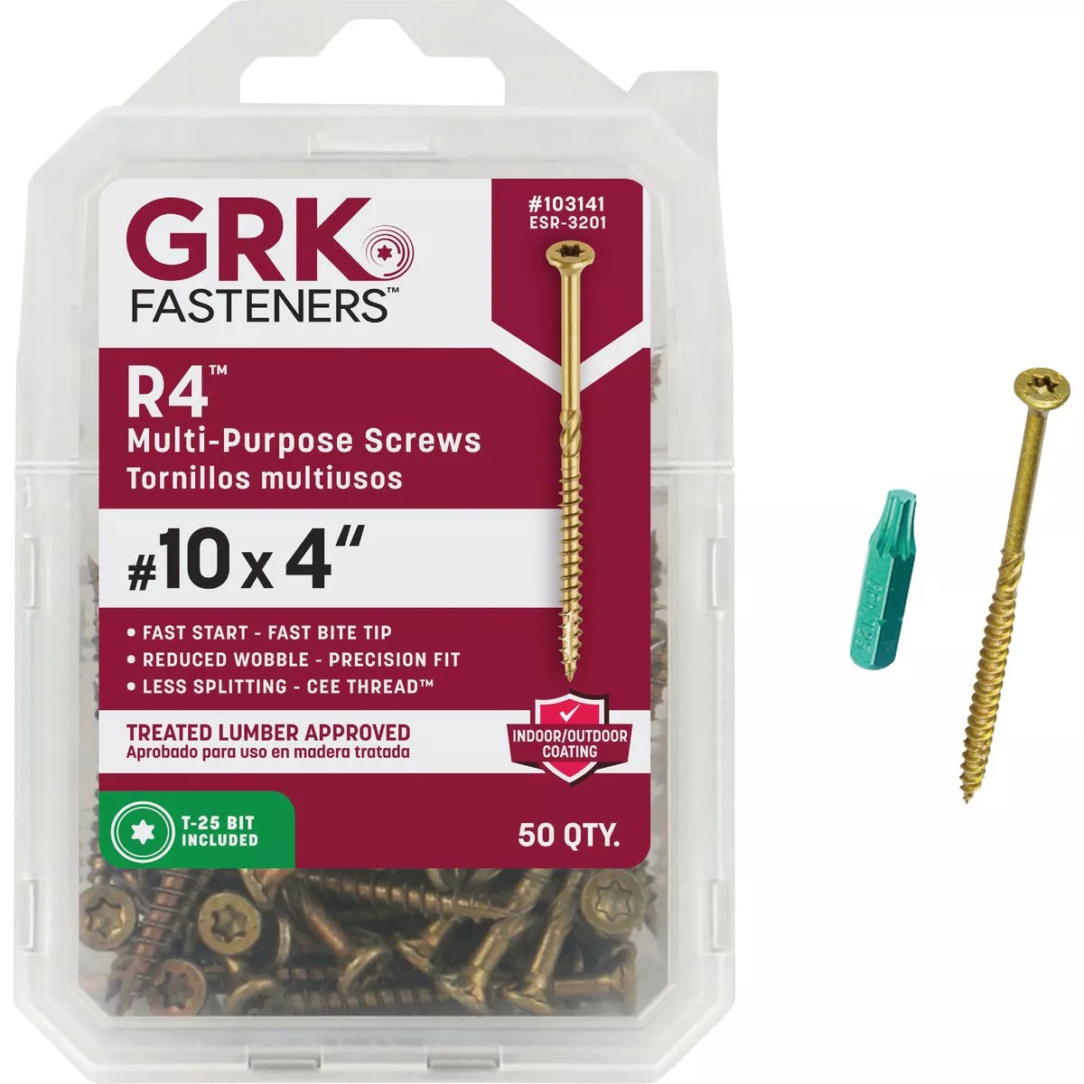 GRK R4 #10 x 4 In. Star Drive Multi-Purpose Wood Screws (50 Ct.)