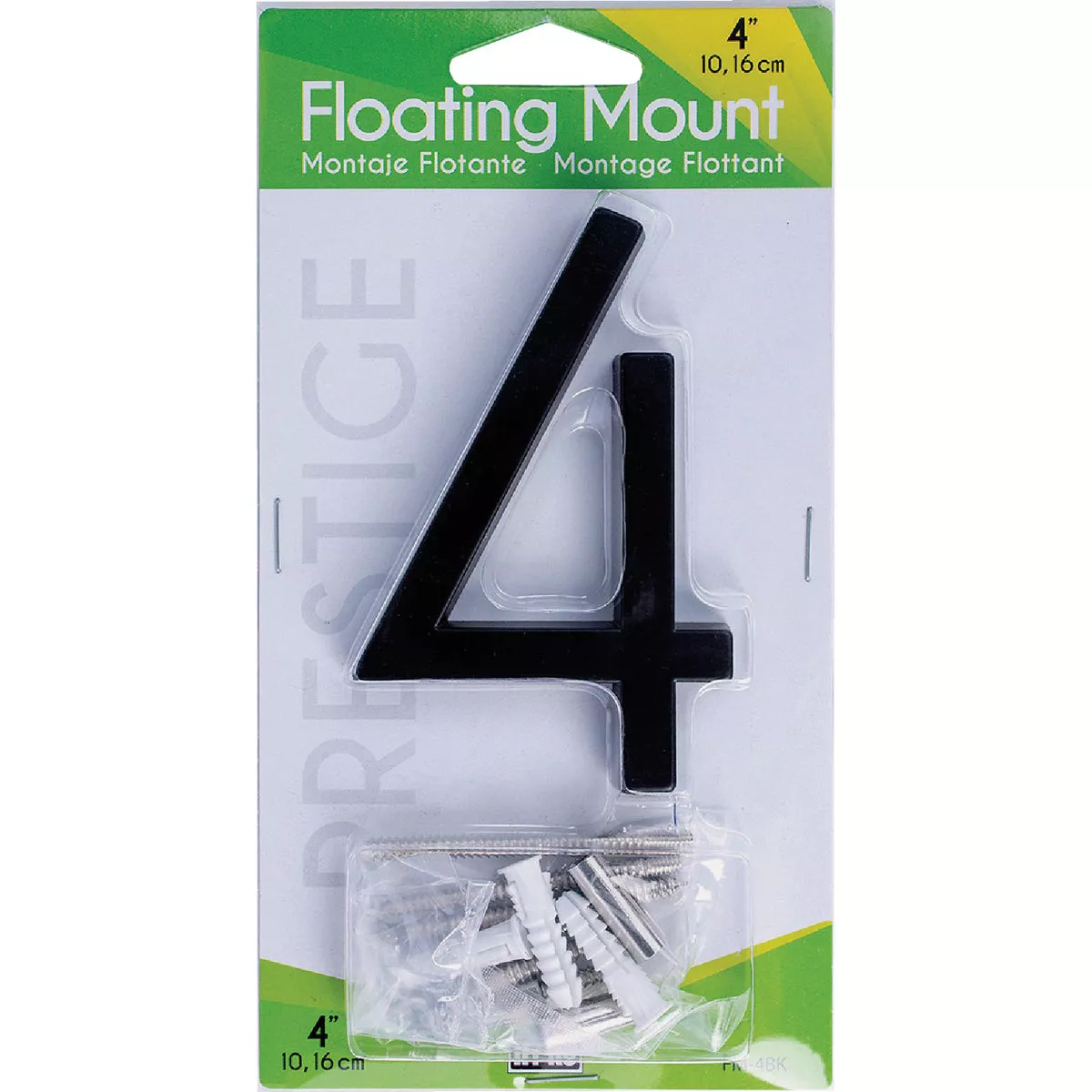 Hy-Ko 4 In. Black Floating Mount Number 4