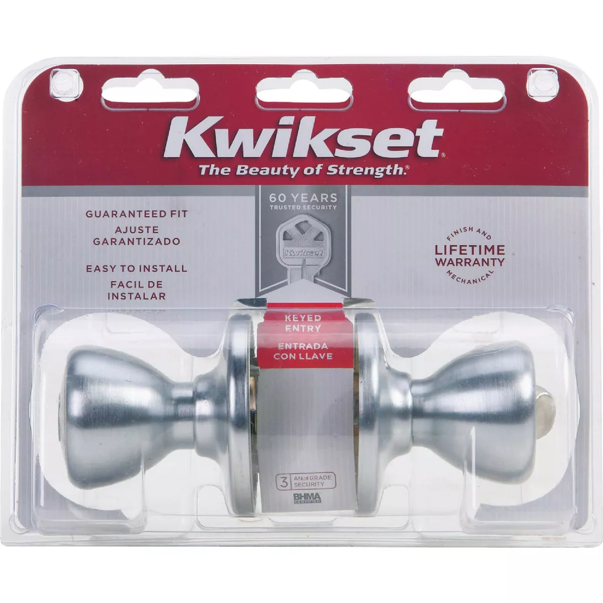 Kwikset Tylo Satin Chrome Entry Door Knob - photo 2