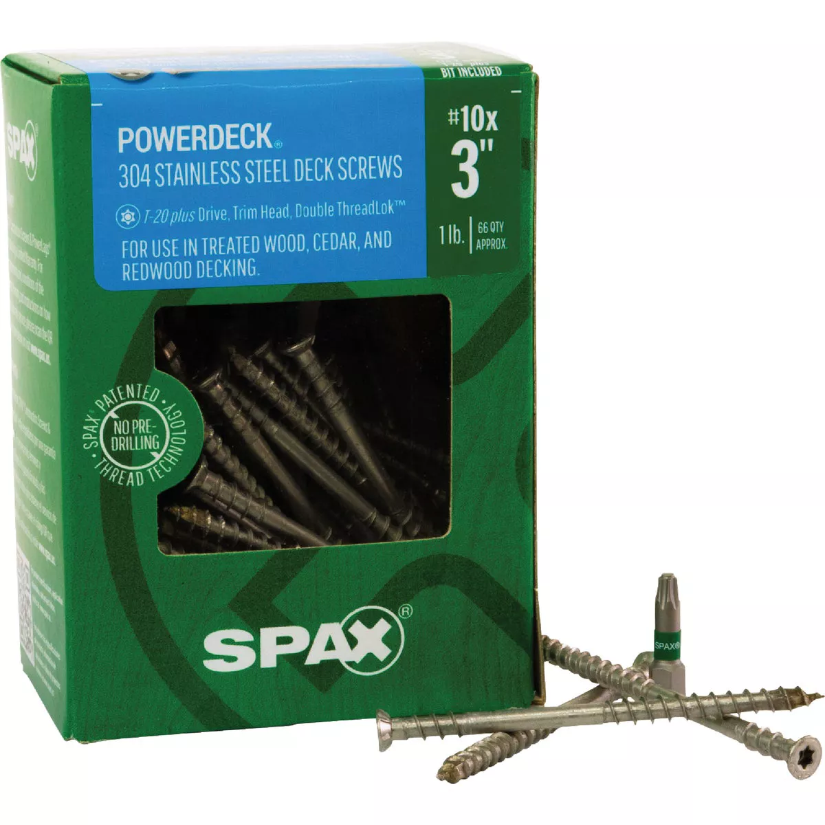 SPAX #10 x 3 In. Cylindric Head Double Thread T-20+ Stainless Steel Deck Screw (1 Lb., 66-Count) - photo 5