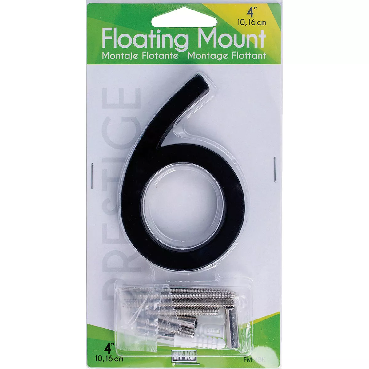Hy-Ko 4 In. Black Floating Mount Number 6