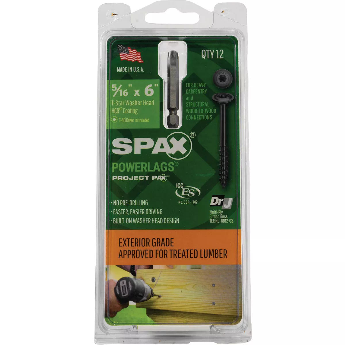 SPAX Powerlag 5/16 In. x 6 In. T40 Washer Head HCR (Exterior Rated) Lag Screw (12 Ct.) - photo 3