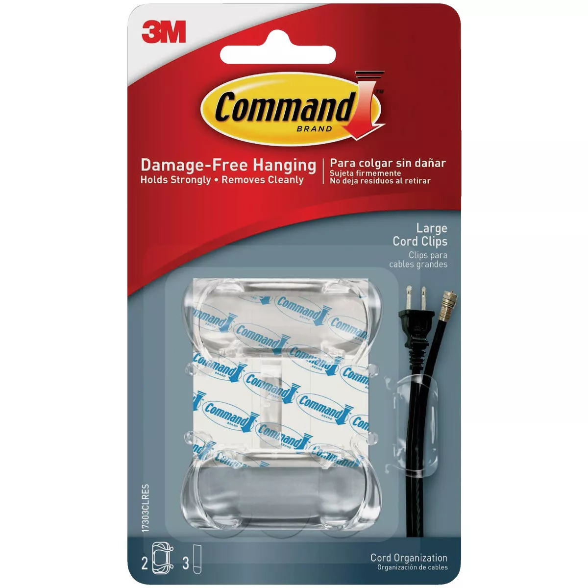 Command Clear Large Cord Clips, 2 Clips, 3 Strips - photo 2
