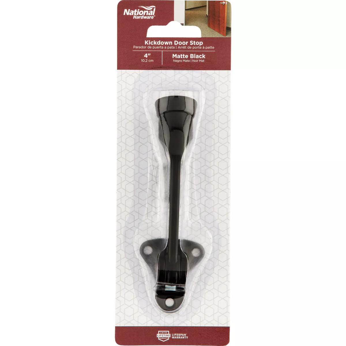National Hardware 5 In. Matte Black Kickdown Door Stop - photo 2