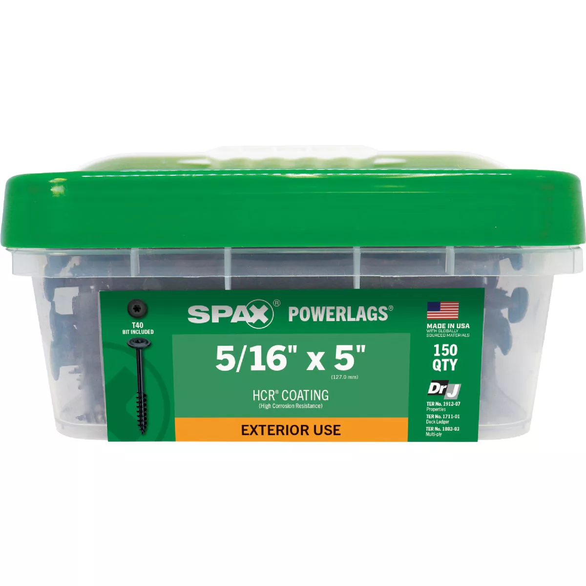 SPAX 5/16 In. x 5 In. Washer Head Black HCR PowerLag Screw (150-Count) - photo 6