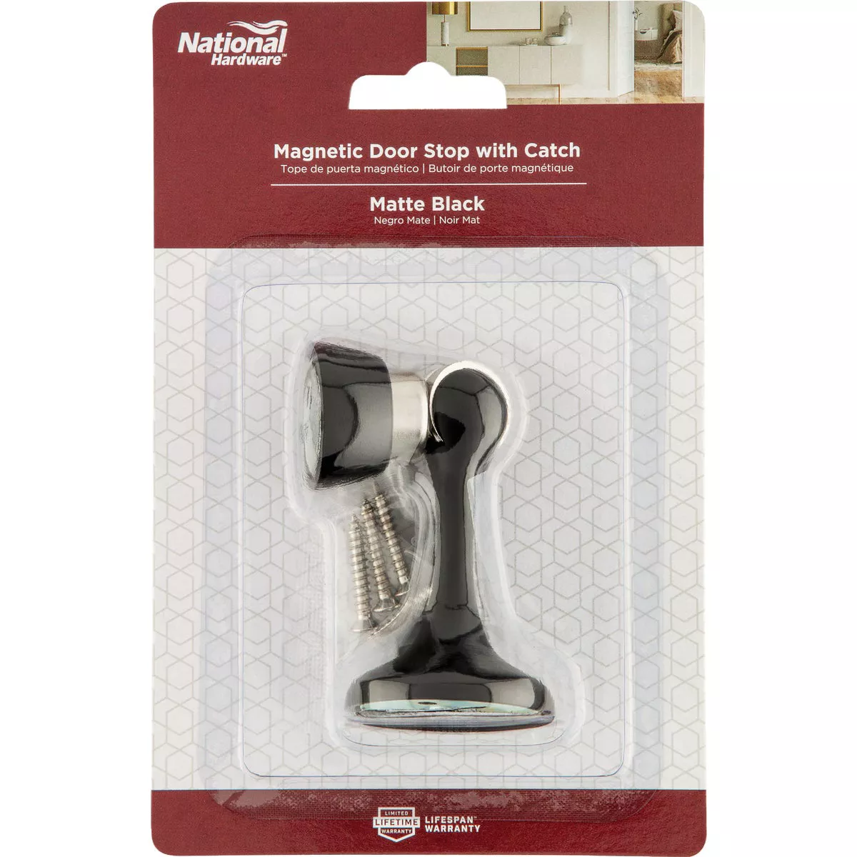 National Hardware Matte Black Magnetic Door Stop - photo 2