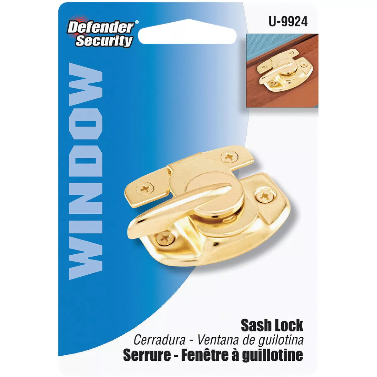Defender Security Double Hung Brass Sash Lock - photo 2