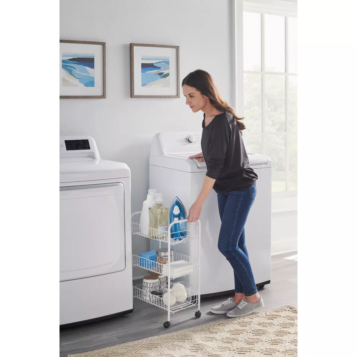 Rubbermaid White 3-Tier Wheeled Storage Cart - photo 3