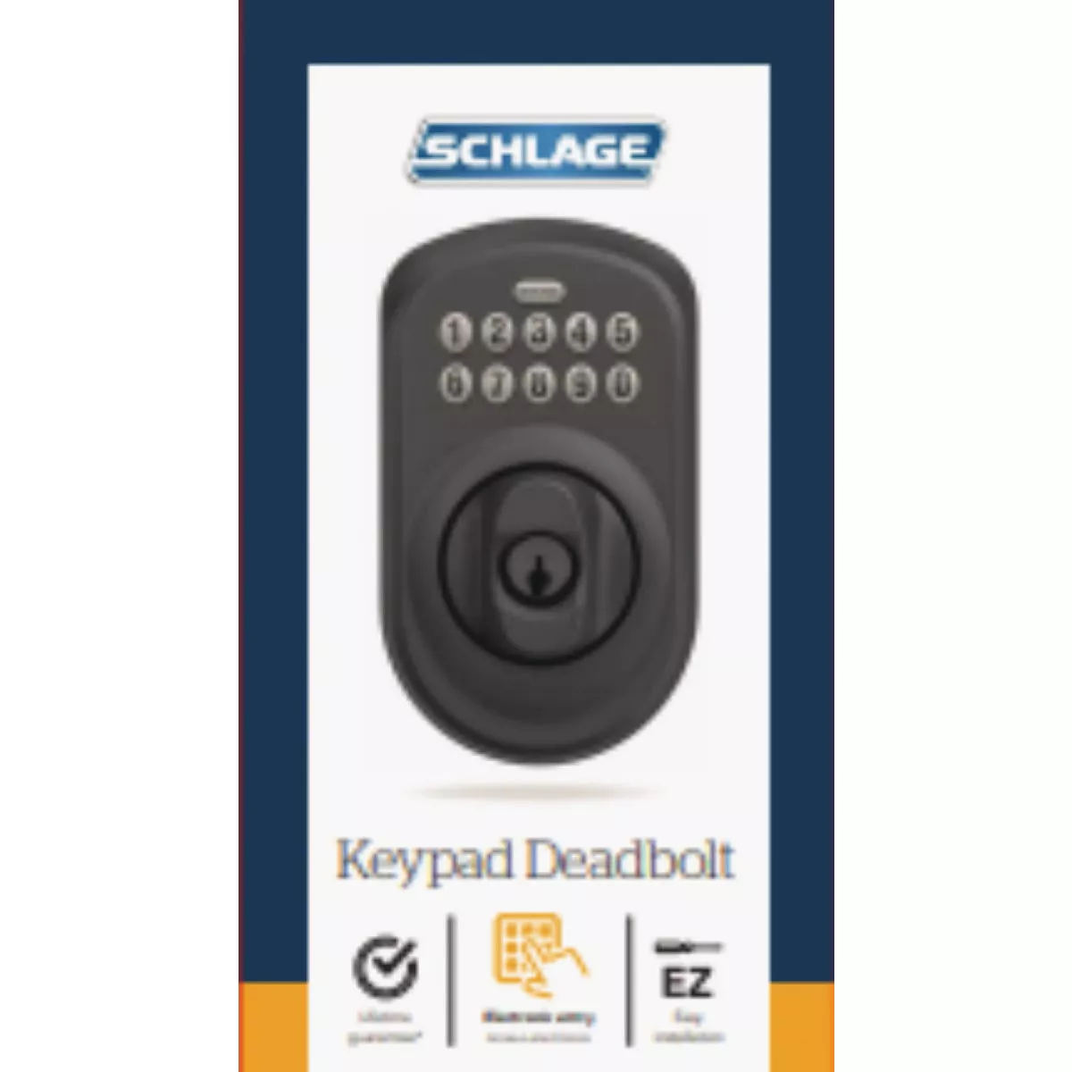 Schlage Plymouth Matte Black Electronic Lock Keypad Deadbolt - photo 2