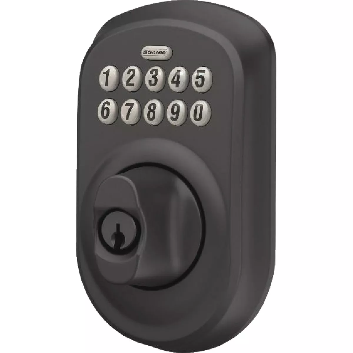 Schlage Plymouth Matte Black Electronic Lock Keypad Deadbolt - photo 3