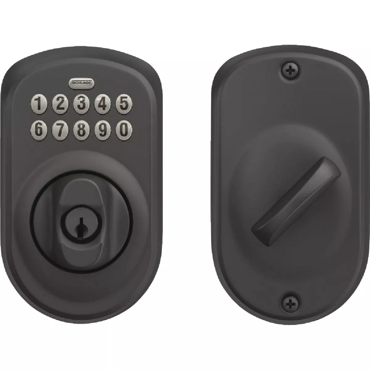 Schlage Plymouth Matte Black Electronic Lock Keypad Deadbolt - photo 4