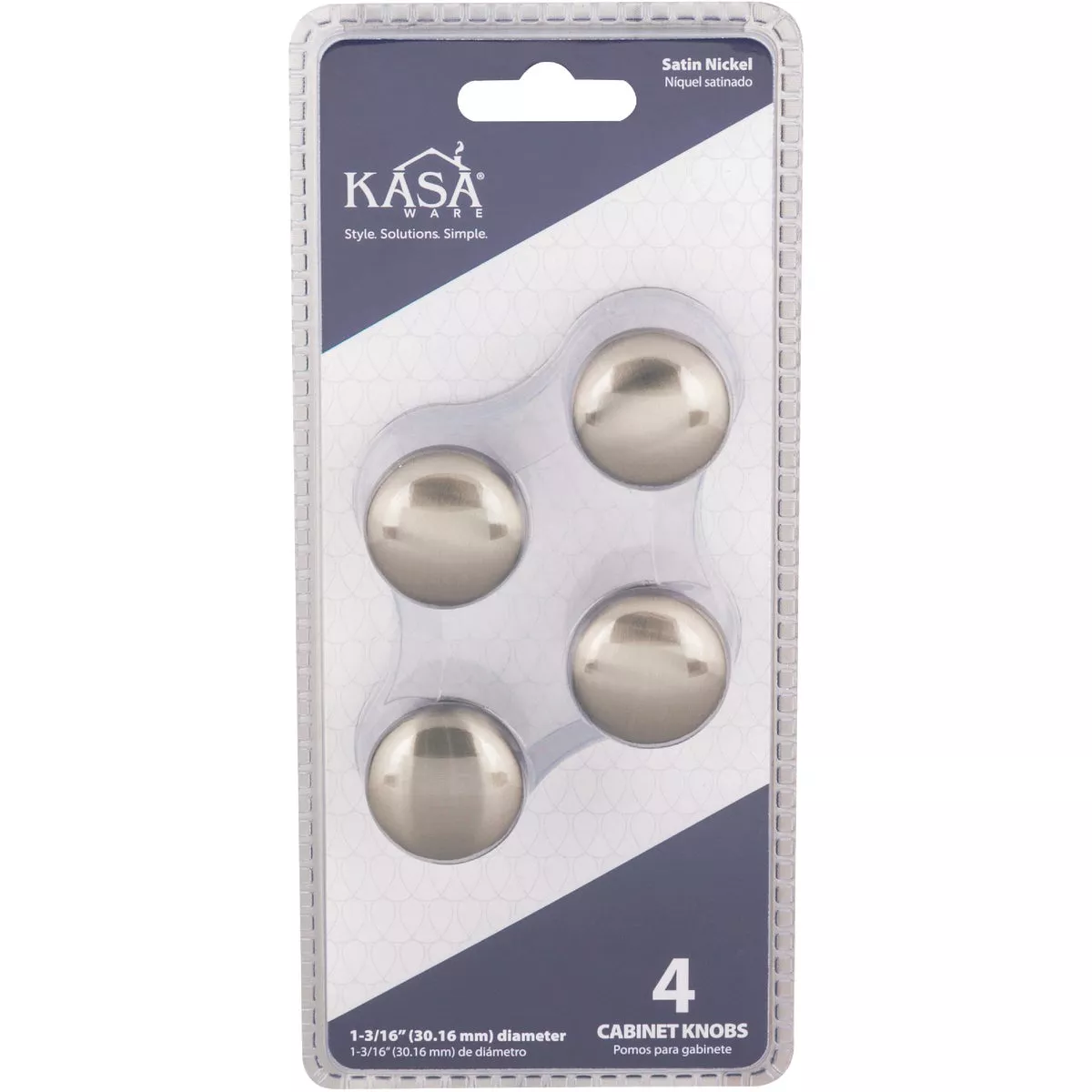 KasaWare 1-3/16 In. Dia. Satin Nickel Cabinet Knob (4-Pack) - photo 2