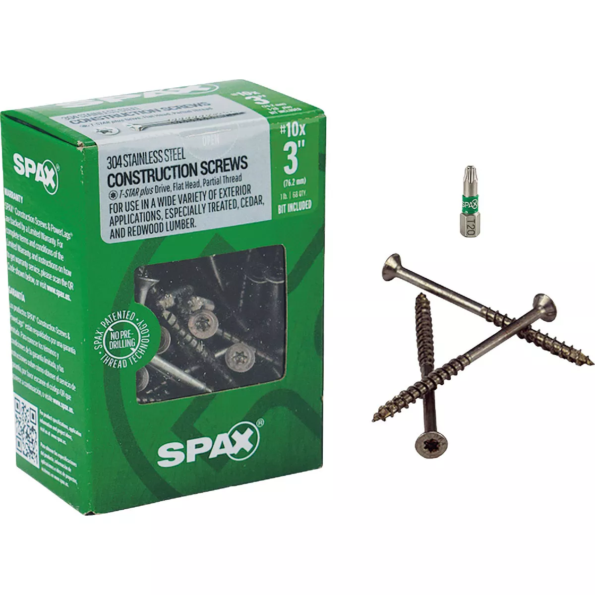 SPAX #10 x 3 In. T20 Plus Flat Head 304 Stainless Steel (Exterior Rated) Wood Screw (68 Ct.) - photo 5