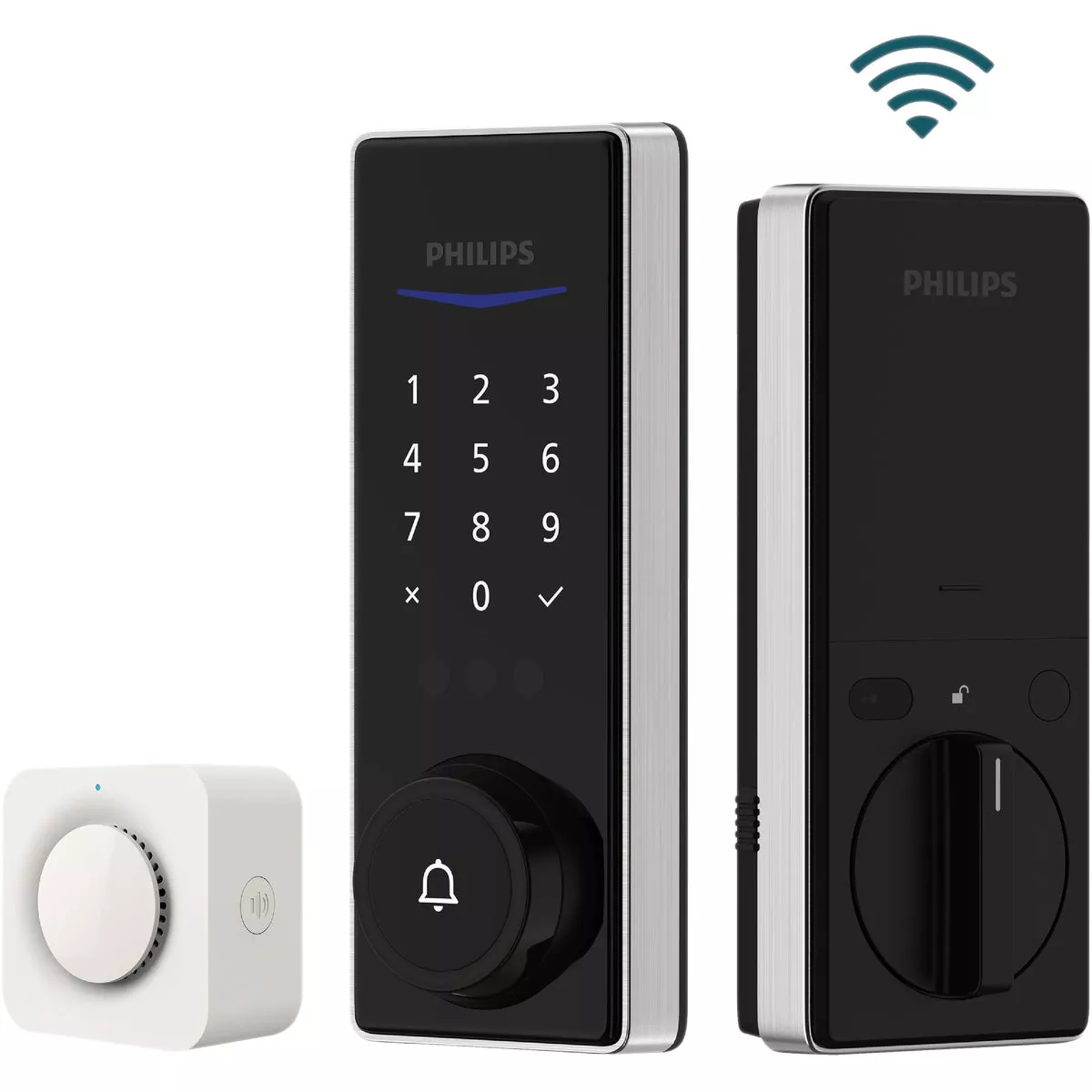 Philips Palm Reader Electronic Deadbolt with Door Chime, Satin Nickel - photo 5