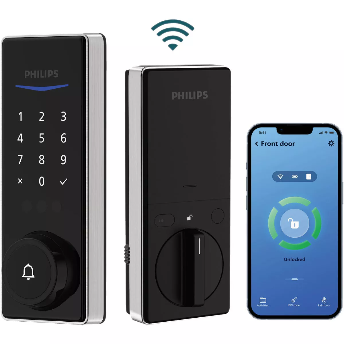 Philips Palm Reader Electronic Deadbolt with Door Chime, Satin Nickel - photo 7