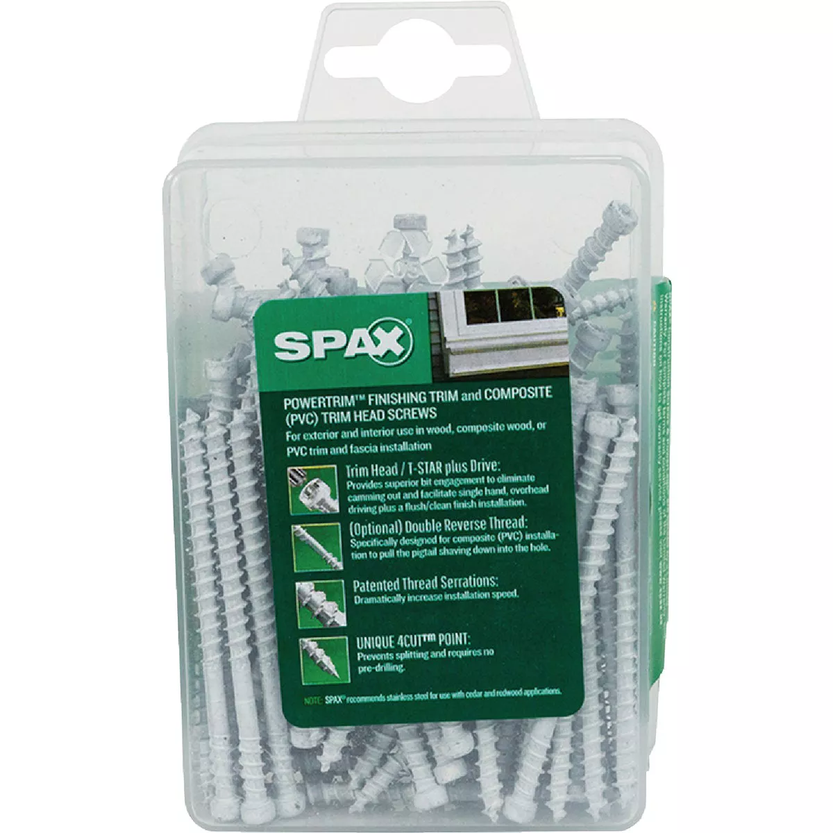 SPAX #8 x 2-1/2 In. T10 Plus Cylindrical Head HCR (Exterior Rated) White Trim Screw (100 Ct.) - photo 5
