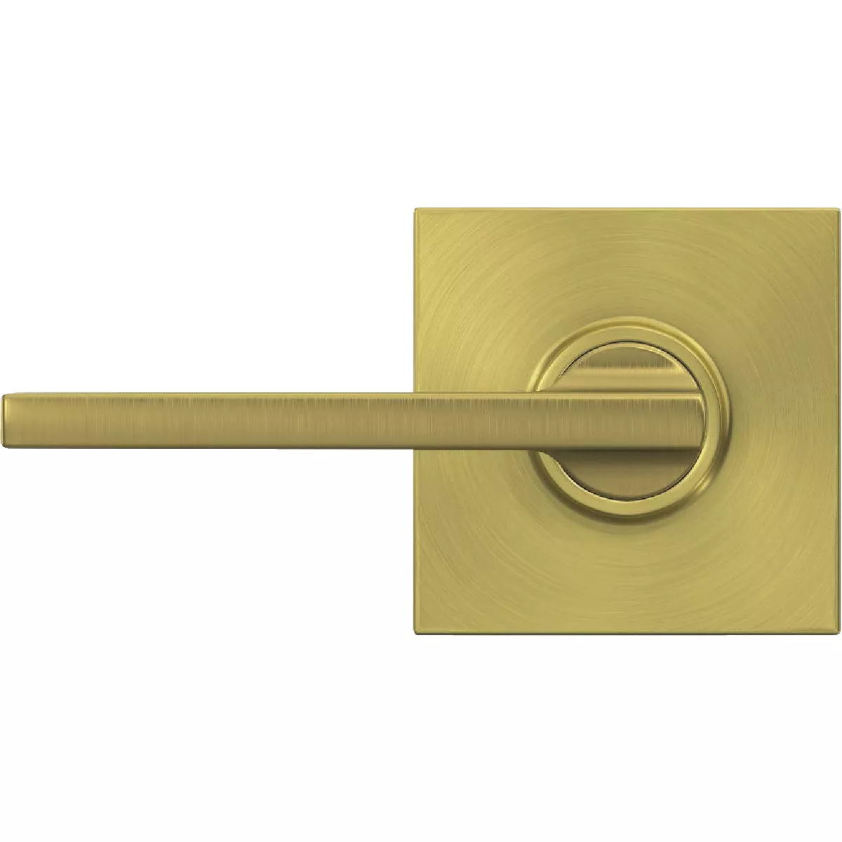 Schlage F Series Latitude Lever with Collins Trim Hall and Closet Lock in Satin Brass