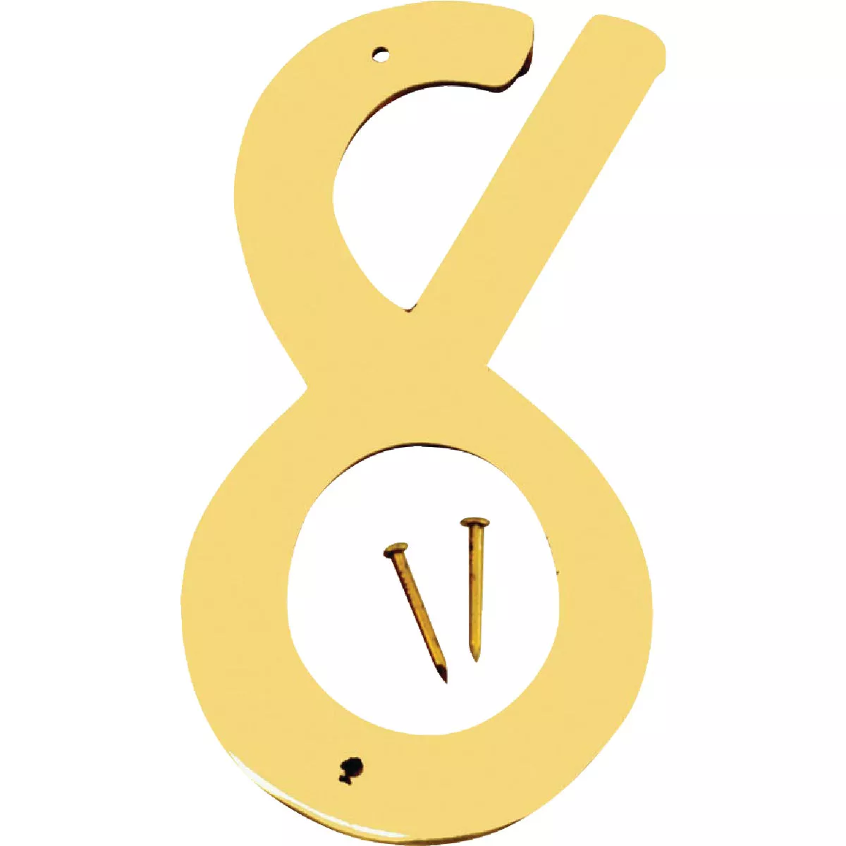 Hy-Ko 4 In. Polished Brass House Number Eight