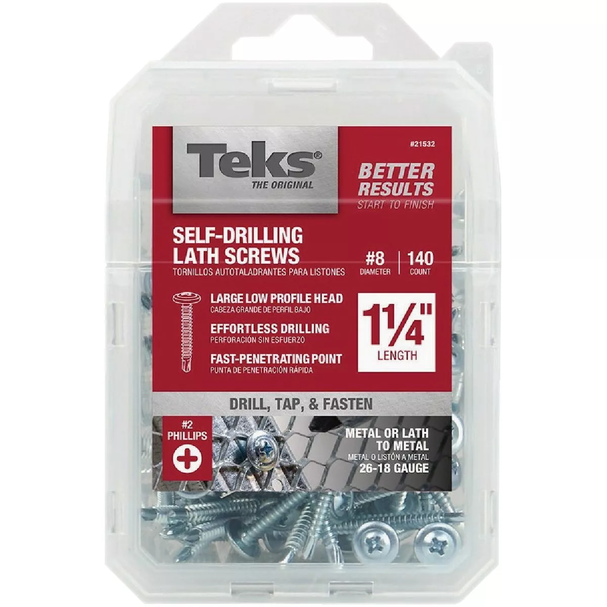 Teks #8 x 1-1/4 In. Modified Truss Head Drill Point Lath Screw (140-Count)