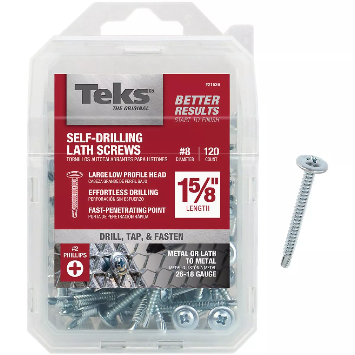 Teks #8 x 1-5/8 In. Modified Truss Head Drill Point Lath Screw (120 Ct.)