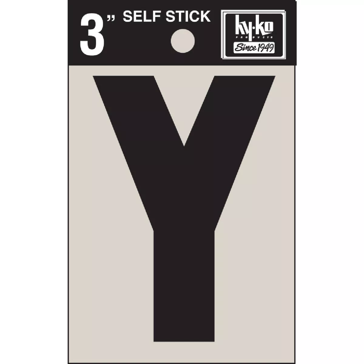 Hy-Ko Vinyl 3 In. Non-Reflective Adhesive Letter, Y