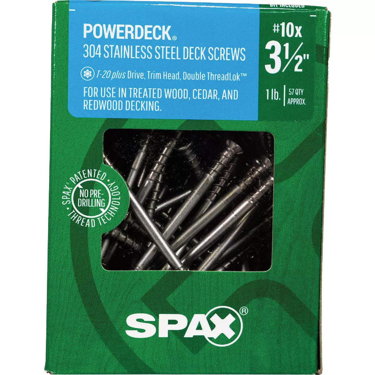 SPAX #10 x 3-1/2 In. Cylindric Head Double Thread T-20+ Stainless Steel Deck Screw (1 Lb., 57-Count) - photo 6