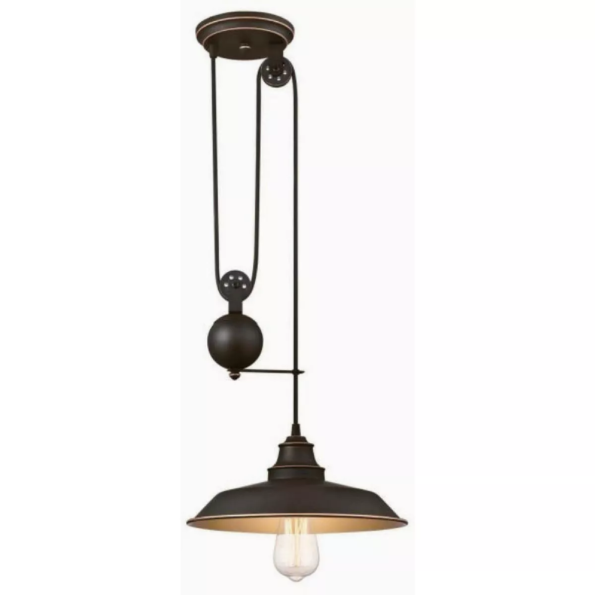 Westinghouse Iron Hill 1-Light Oil Rubbed Bronze Pulley Pendant Ceiling Light Fixture