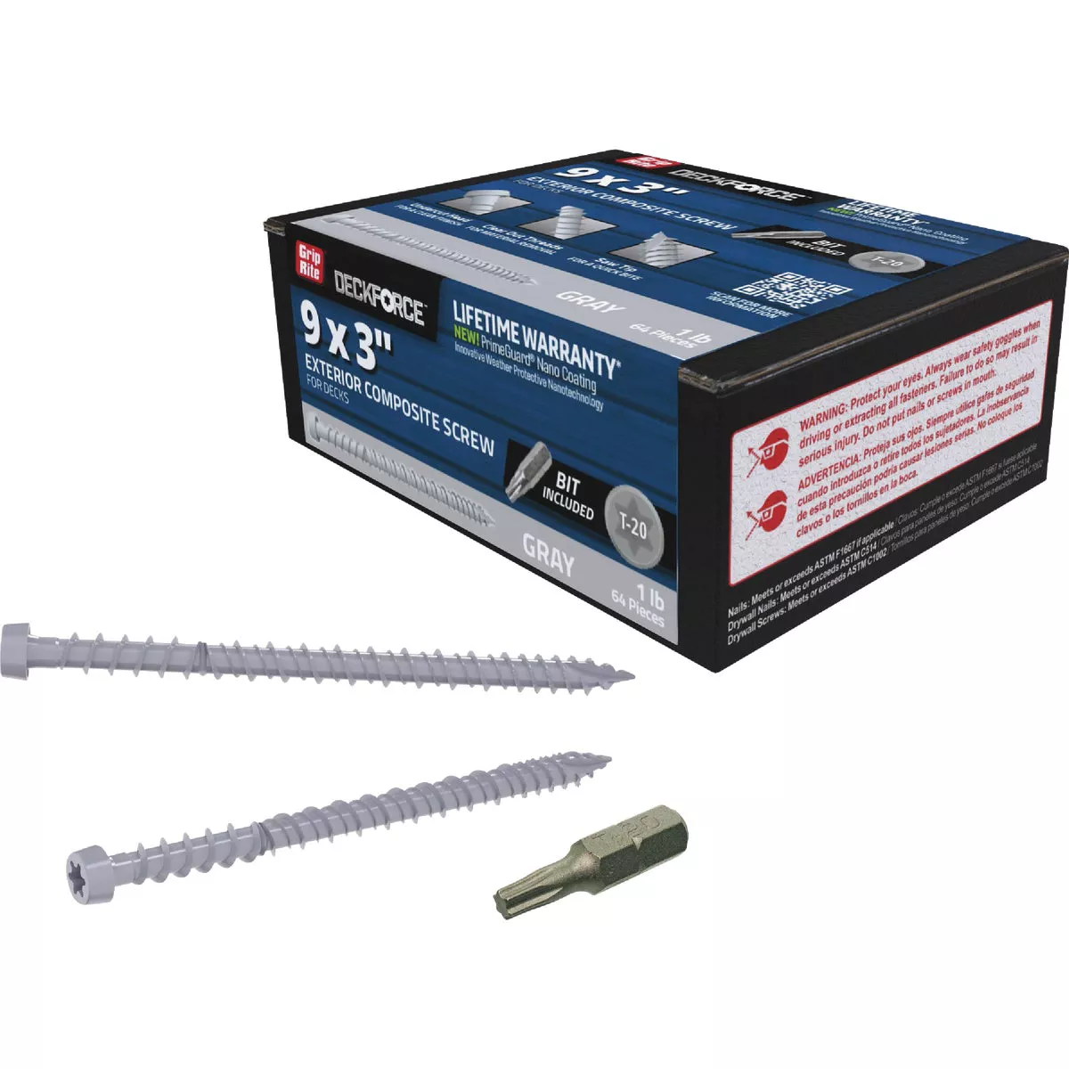 Grip-Rite DeckForce 3 In. Composite Harbor Gray Deck Screw (1 Lb.) - photo 2