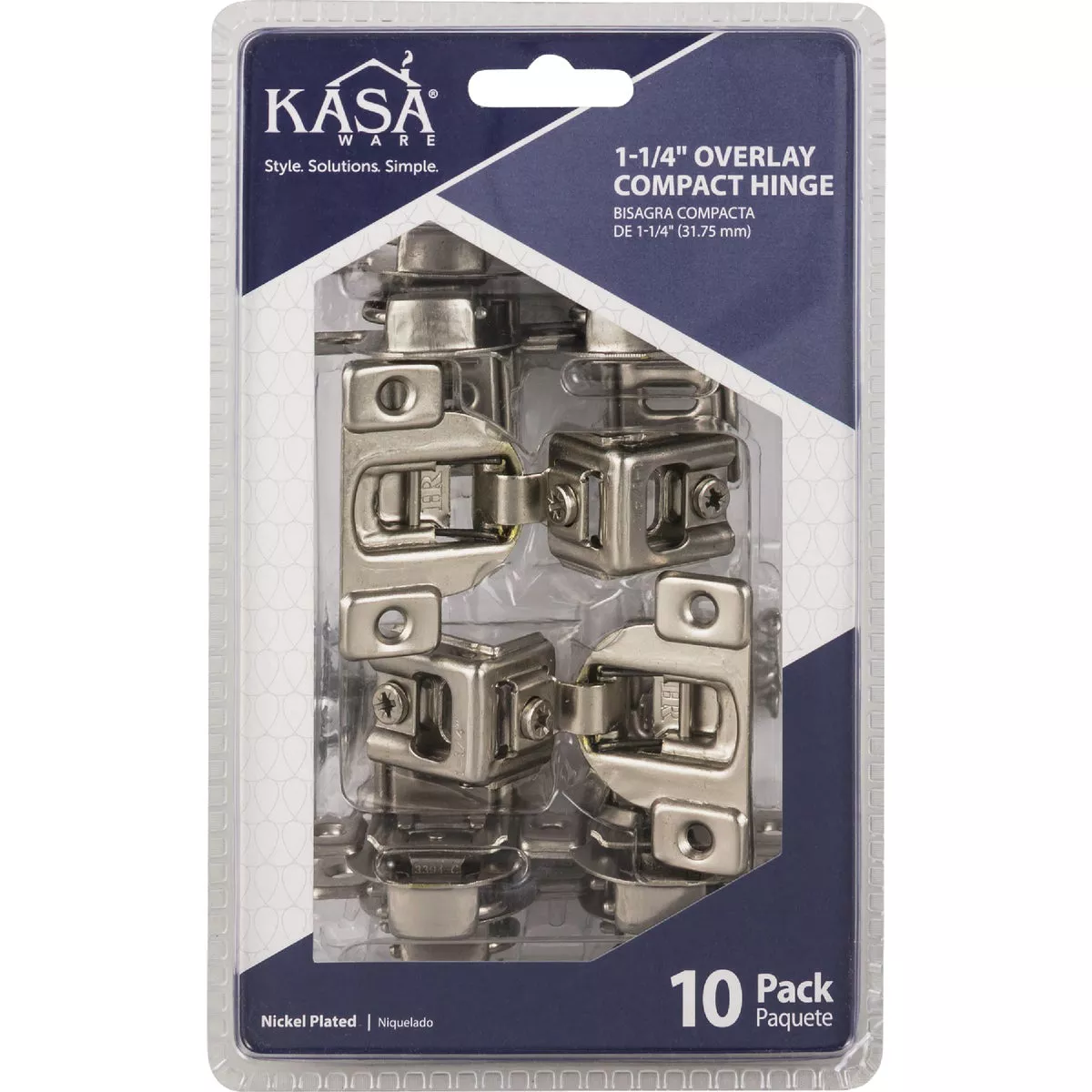 KasaWare 1-1/4 In. Overlay Compact Hinge (10-Pack) - photo 2