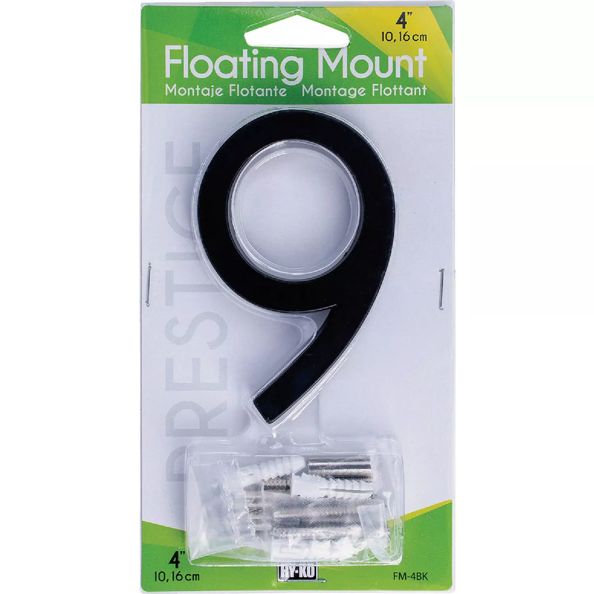 Hy-Ko 4 In. Black Floating Mount Number 9