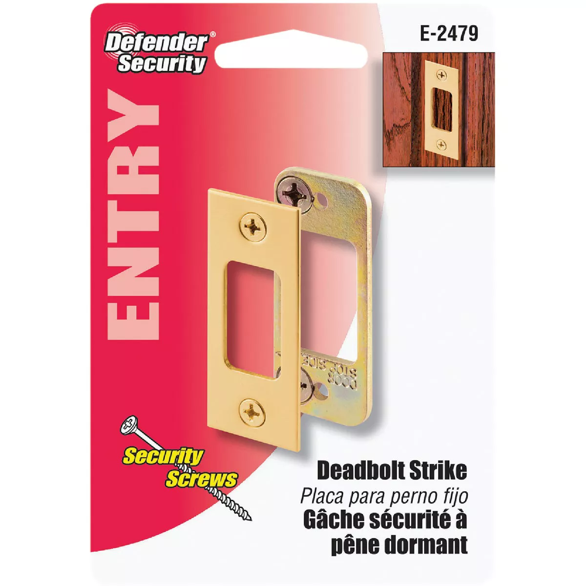 Defender Security Brass High Security Deadbolt Strike - photo 2
