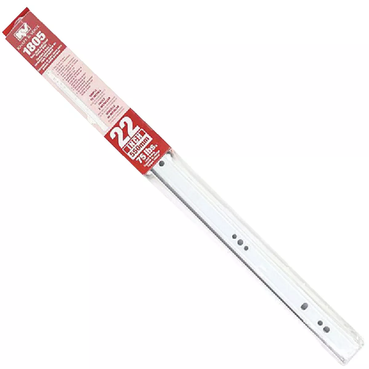 Knape & Vogt 22" 75 Lb. Side or Bottom Self-Close Drawer Slide (1-Pair) - photo 2