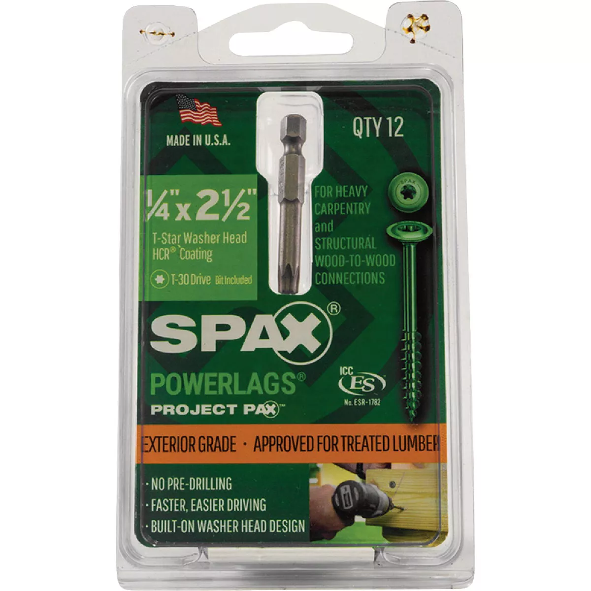 SPAX Powerlag 1/4 In. x 2-1/2 In. T30 Washer Head HCR (Exterior Rated) Lag Screw (12 Ct.) - photo 4