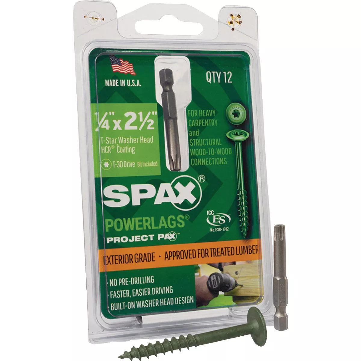 SPAX Powerlag 1/4 In. x 2-1/2 In. T30 Washer Head HCR (Exterior Rated) Lag Screw (12 Ct.) - photo 6