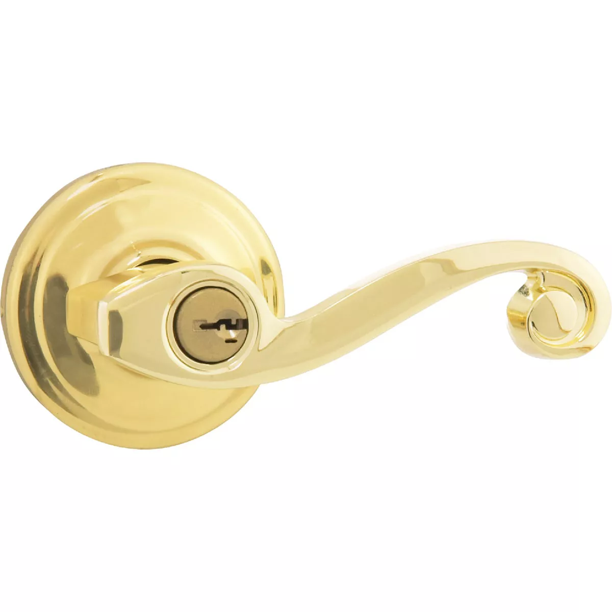 Kwikset Signature Series Polished Brass Lido Entry Door Lever with Smartkey - photo 3
