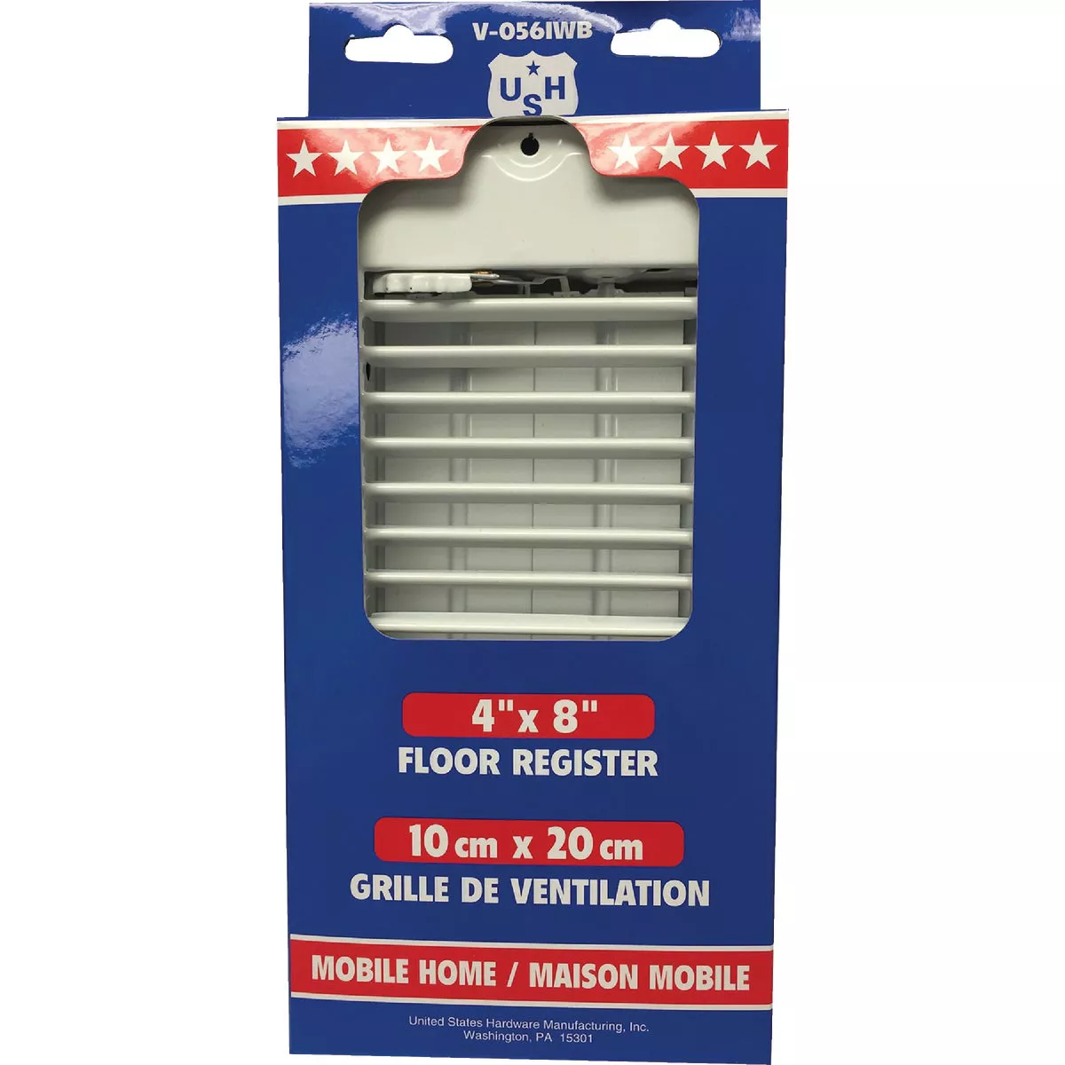 United States Hardware 4 In. x 8 In. x 1-5/16 In. White Steel Floor Register - photo 2